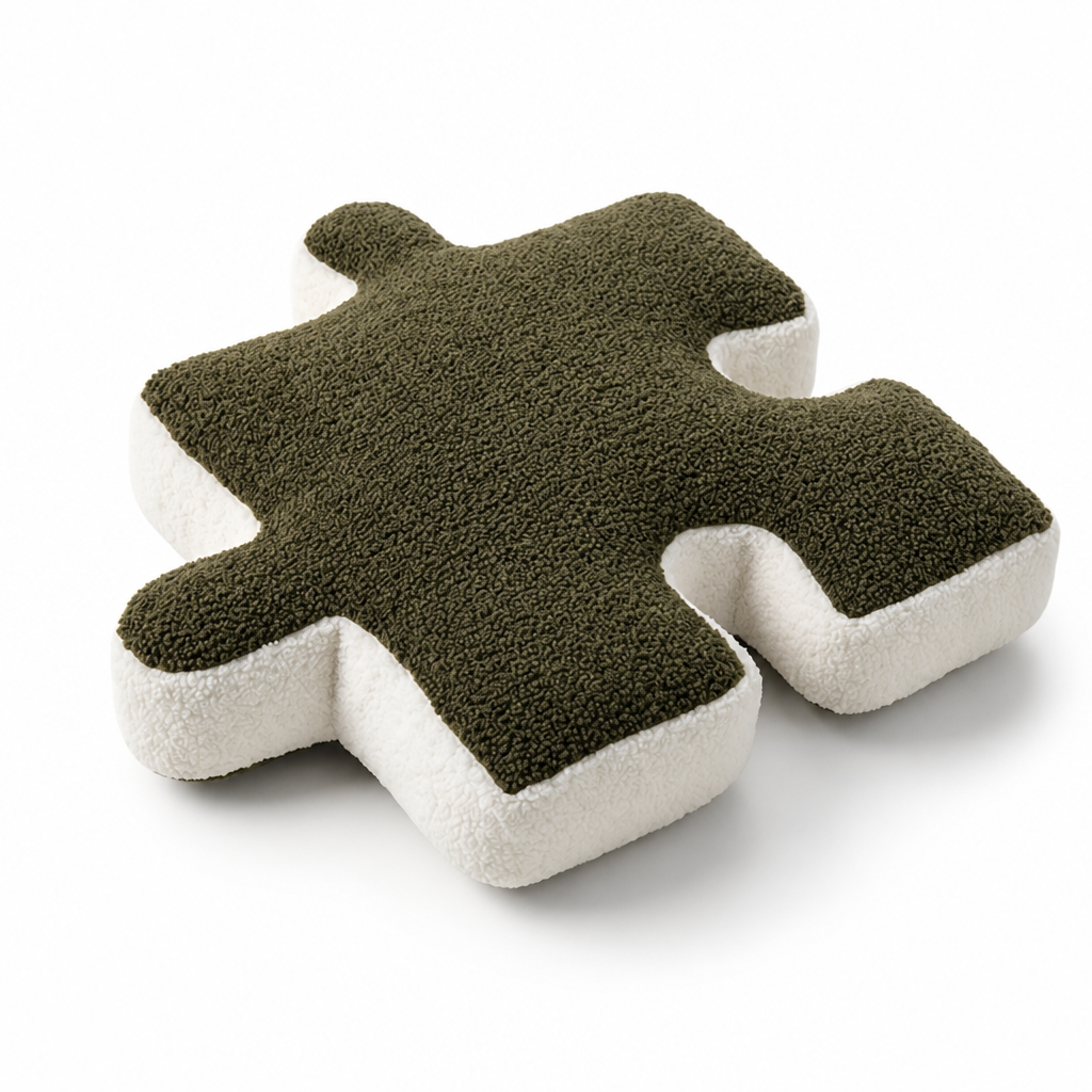 Throw Pillow Puzzle-Shaped Plush Extra-Thick Filling