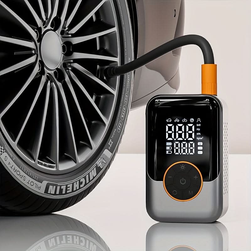 Tire Inflator Cordless Rechargeable Digital Pressure Gauge & LED Light