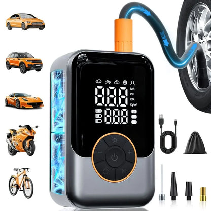 Tire Inflator Cordless Rechargeable Digital Pressure Gauge & LED Light