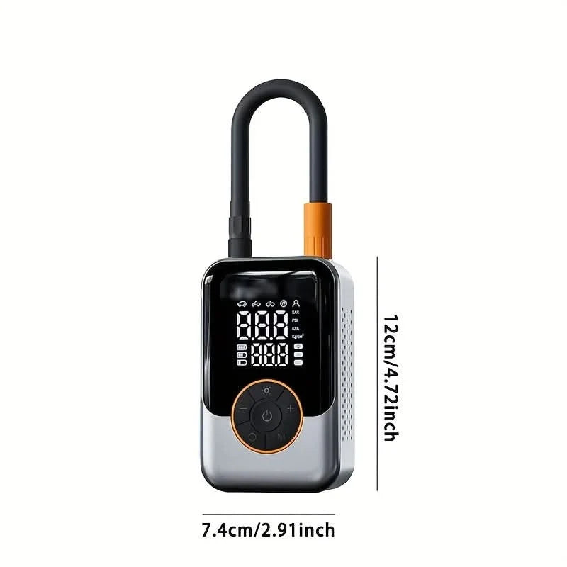 Tire Inflator Cordless Rechargeable Digital Pressure Gauge & LED Light