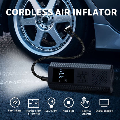 Tire Inflator Cordless USB Rechargeable 150 PSI Digital Display