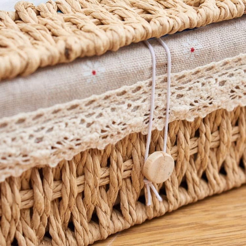 Tissue Box Cover Handwoven Braided Paper Rope Lace Trim