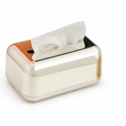 Tissue Box Holder Mirrored High-Gloss Compact Conceals Packaging