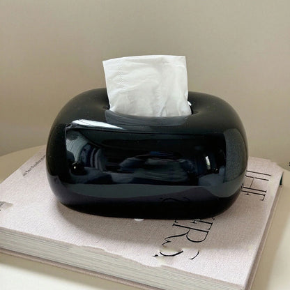 Tissue Box Holder Modern Abstract Design Glossy Finish Fits Standard Boxes