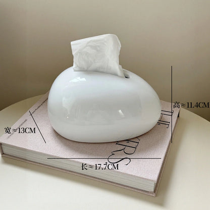 Tissue Box Holder Modern Abstract Design Glossy Finish Fits Standard Boxes