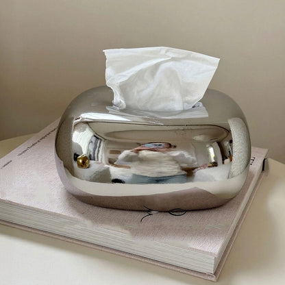 Tissue Box Holder Modern Abstract Design Glossy Finish Fits Standard Boxes