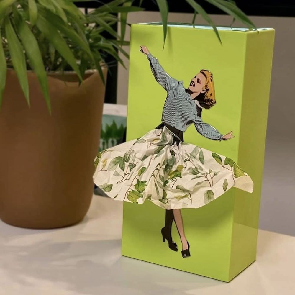 Tissue Box Plastic Playful Rock Design
