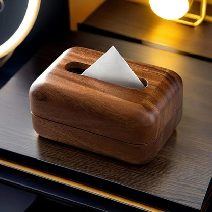 Tissue Holder Walnut Wood Magnetic Closure