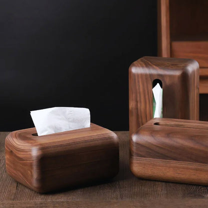 Tissue Holder Walnut Wood Magnetic Closure