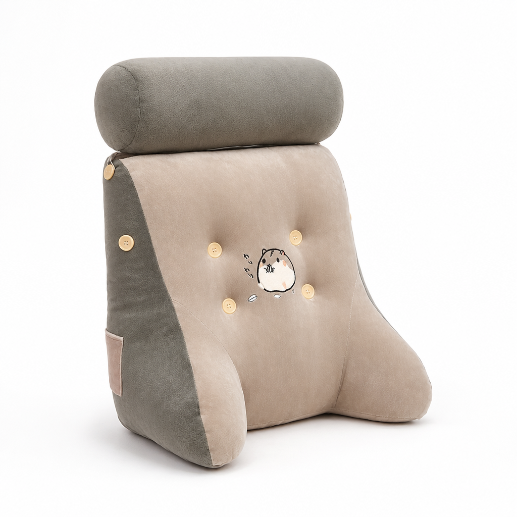 Toast-Shaped Cotton Plush Seat Pillow