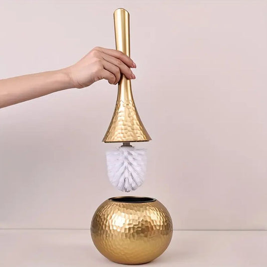Toilet Brush Firm Bristles Ergonomic Handle Concealed Storage Base