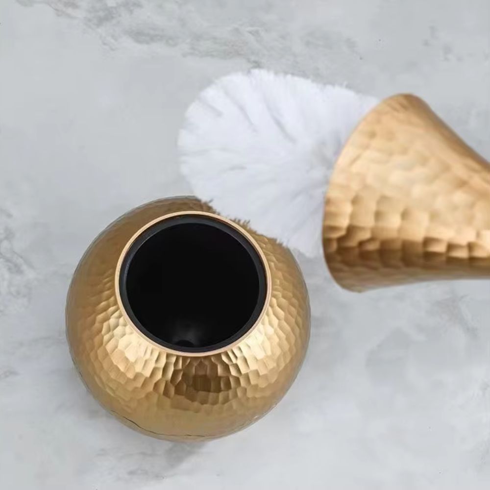 Toilet Brush Firm Bristles Ergonomic Handle Concealed Storage Base