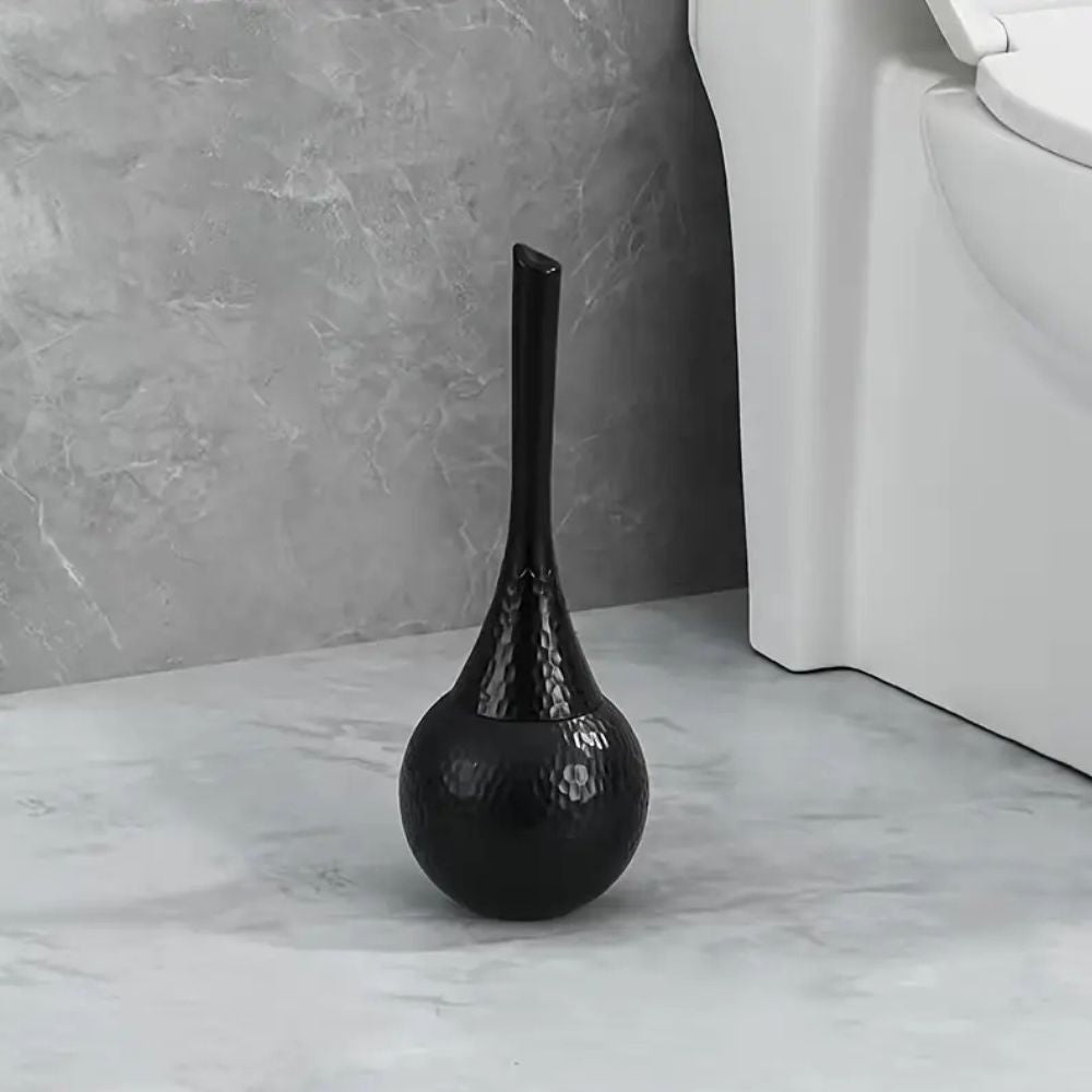 Toilet Brush Firm Bristles Ergonomic Handle Concealed Storage Base