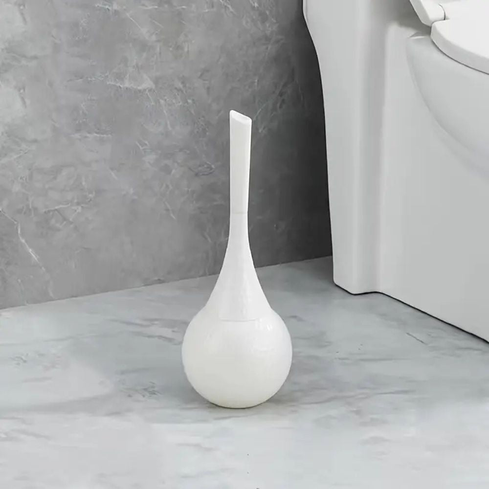 Toilet Brush Firm Bristles Ergonomic Handle Concealed Storage Base