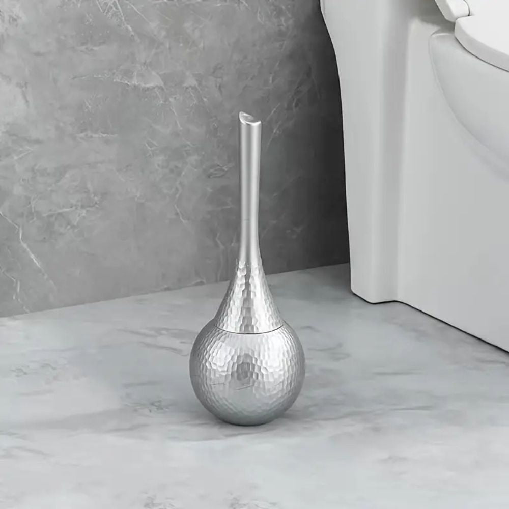 Toilet Brush Firm Bristles Ergonomic Handle Concealed Storage Base