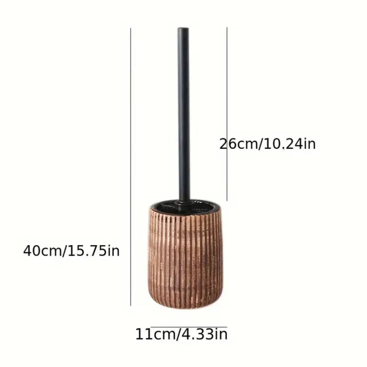 Toilet Brush & Holder Ribbed Ceramic Floor-Mounted