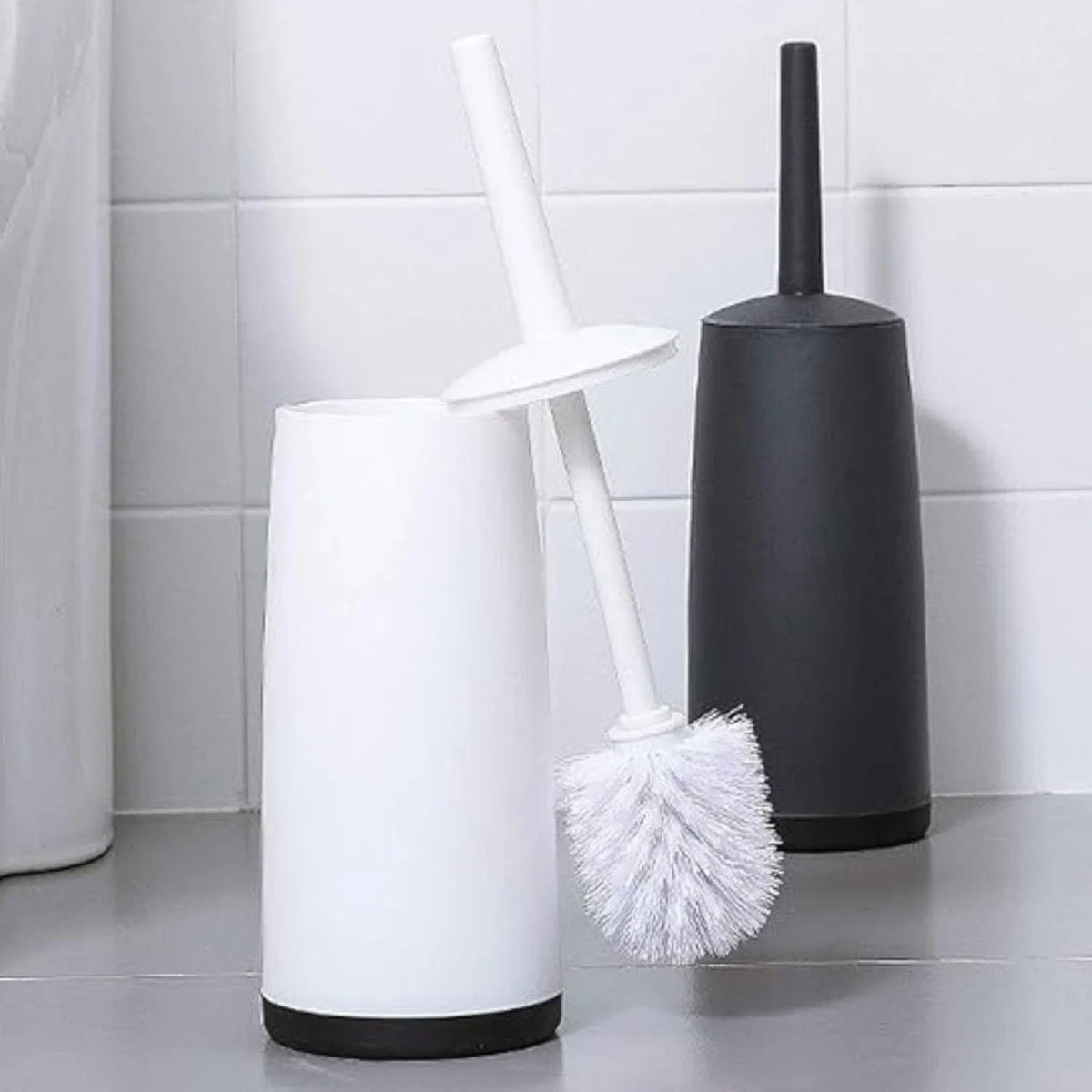 Toilet Brush No-Dead-Corner Scrubber Hidden Holder