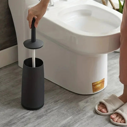 Toilet Brush No-Dead-Corner Scrubber Hidden Holder