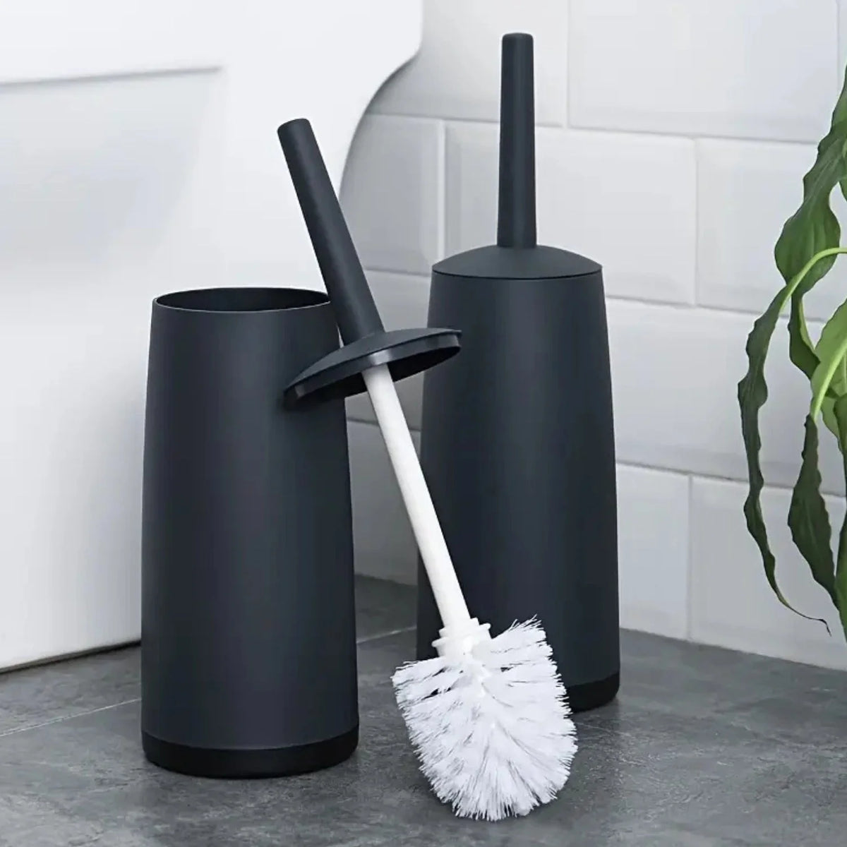 Toilet Brush No-Dead-Corner Scrubber Hidden Holder