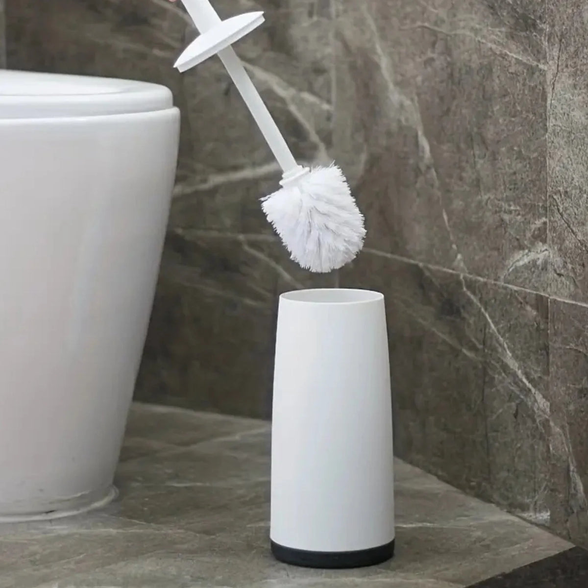 Toilet Brush No-Dead-Corner Scrubber Hidden Holder