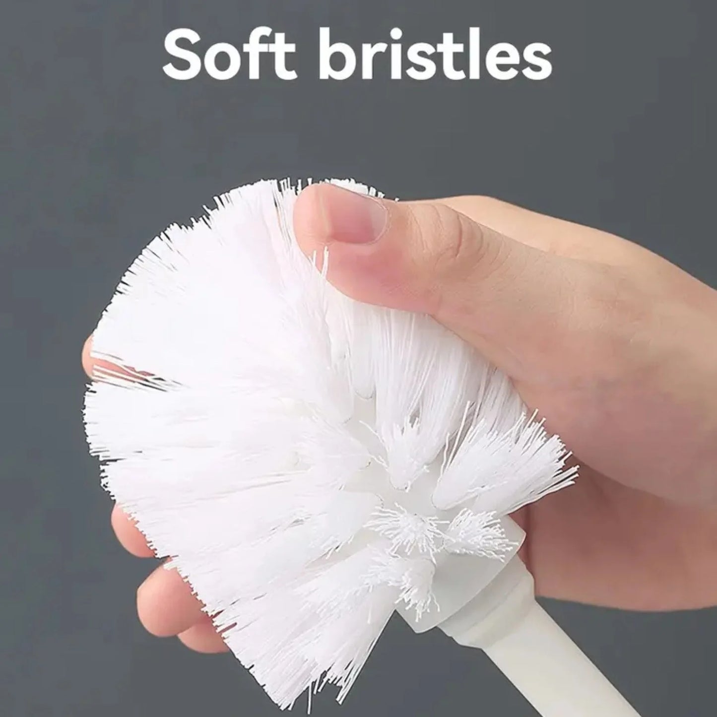 Toilet Brush No-Dead-Corner Scrubber Hidden Holder