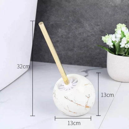 Toilet Brush Set Ceramic Marble Non-Slip Base