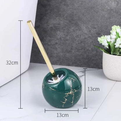 Toilet Brush Set Ceramic Marble Non-Slip Base