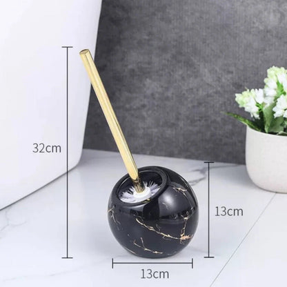 Toilet Brush Set Ceramic Marble Non-Slip Base