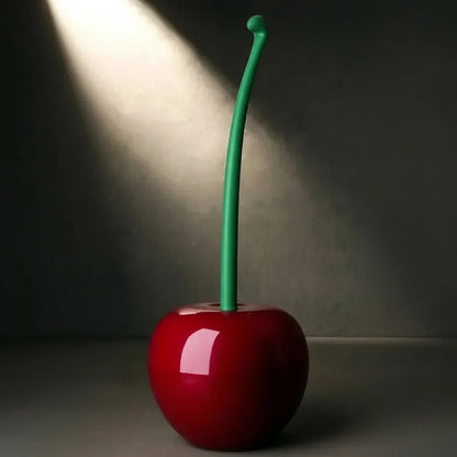 Toilet Brush Set Cherry-Shaped Holder Thick Brush Head