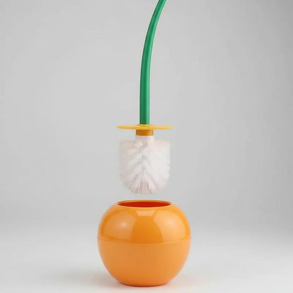 Toilet Brush Set Cherry-Shaped Holder Thick Brush Head