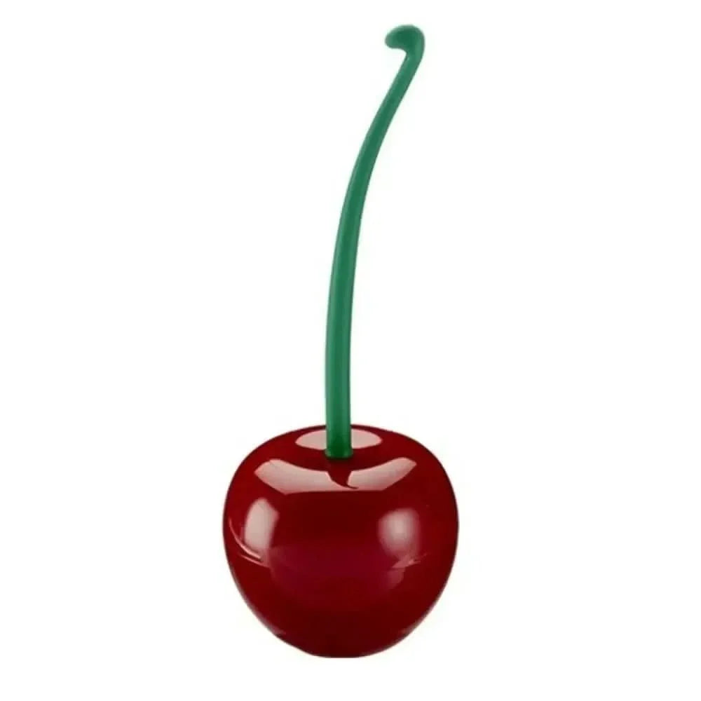 Toilet Brush Set Cherry-Shaped Holder Thick Brush Head