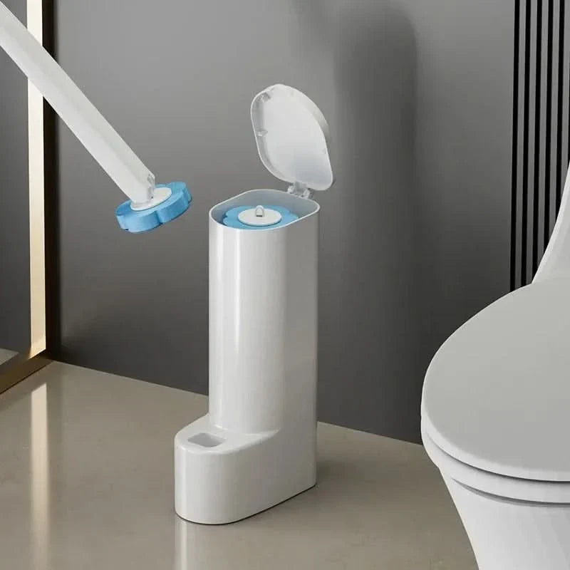 Toilet Brush Set Disposable Replaceable Heads Long Ergonomic Handle