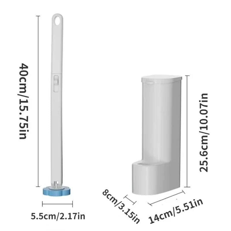 Toilet Brush Set Disposable Replaceable Heads Long Ergonomic Handle