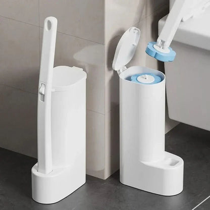 Toilet Brush Set Disposable Replaceable Heads Long Ergonomic Handle