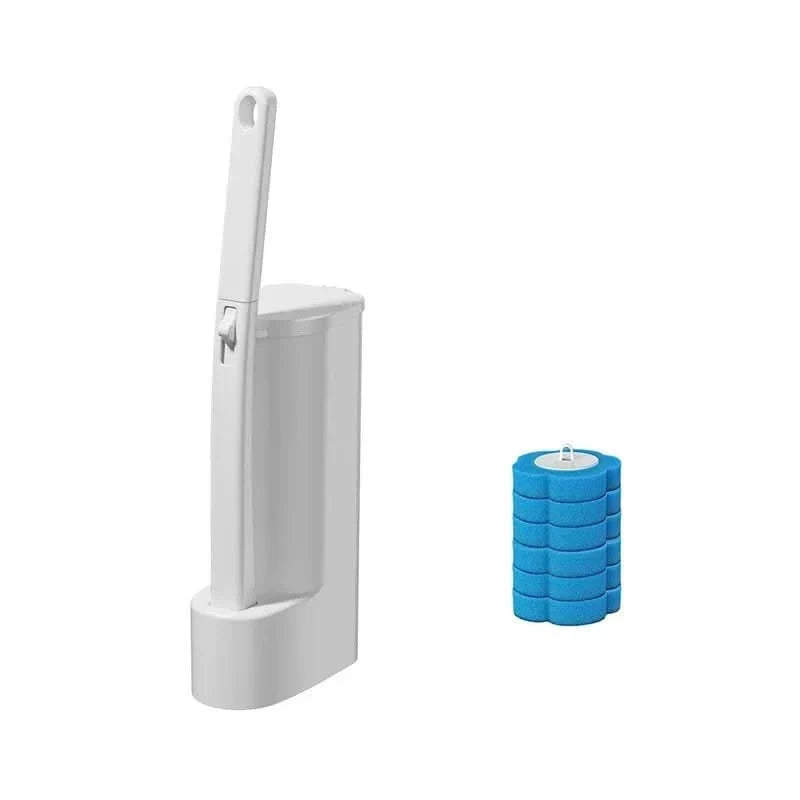 Toilet Brush Set Disposable Replaceable Heads Long Ergonomic Handle