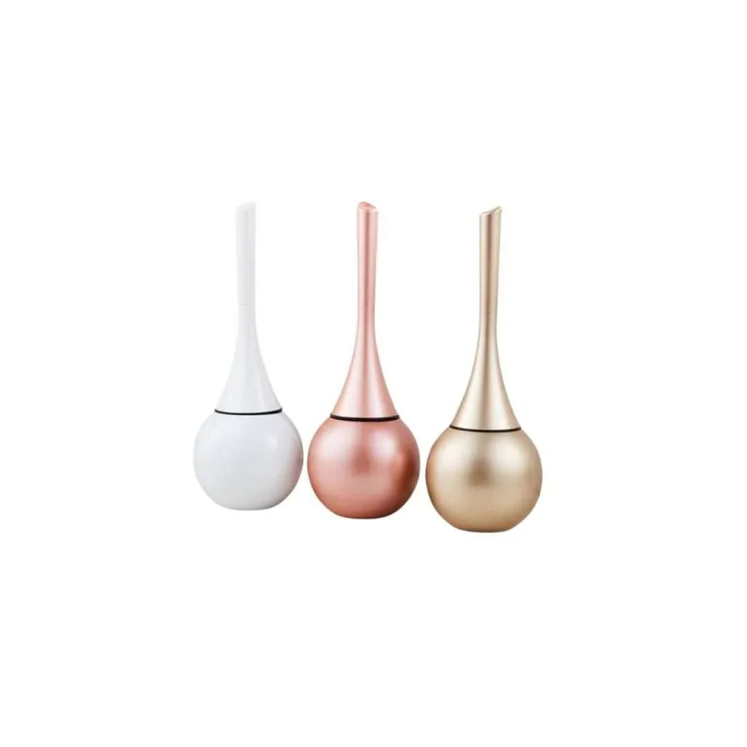 Toilet Brush Silicone Flexible Bristles Ventilated Holder