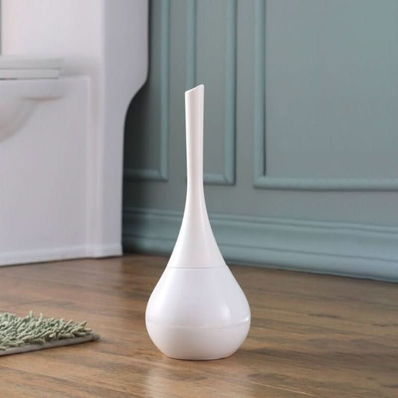 Toilet Brush Silicone Flexible Bristles Ventilated Holder