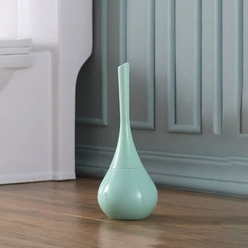 Toilet Brush Silicone Flexible Bristles Ventilated Holder