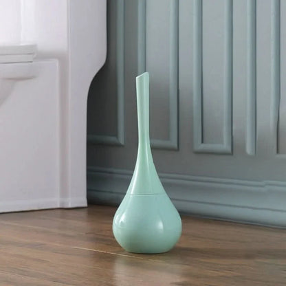 Toilet Brush Silicone Flexible Bristles Ventilated Holder