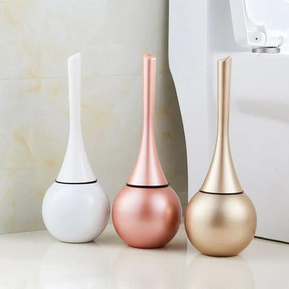 Toilet Brush Silicone Flexible Bristles Ventilated Holder