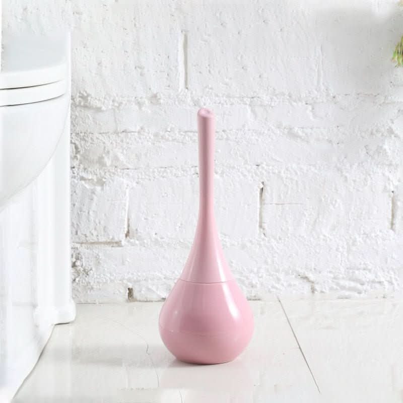 Toilet Brush Silicone Flexible Bristles Ventilated Holder