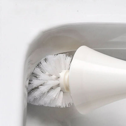 Toilet Brush Silicone Flexible Bristles Ventilated Holder