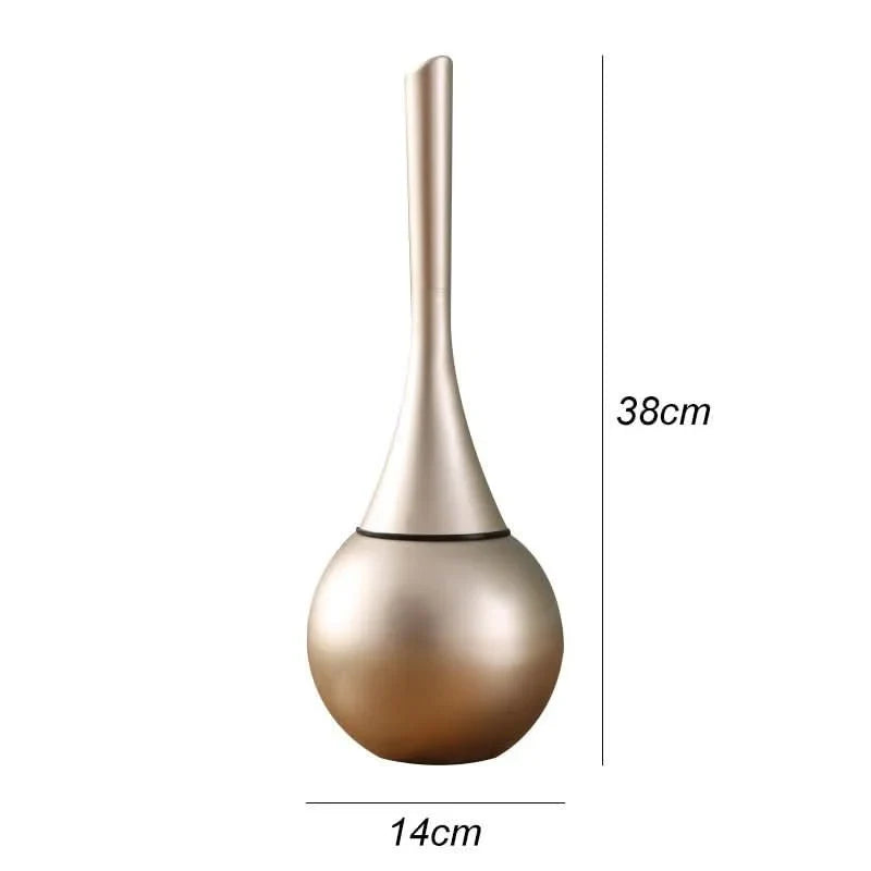 Toilet Brush Silicone Flexible Bristles Ventilated Holder