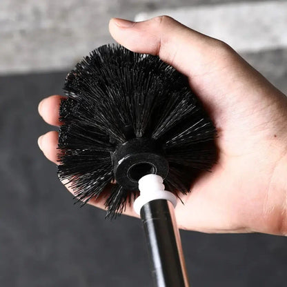 Toilet Brush Stone-Inspired Ceramic Holder Removable Handle