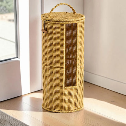 Toilet Paper Holder Braided Rope Freestanding Vertical Window