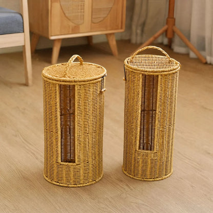 Toilet Paper Holder Braided Rope Freestanding Vertical Window