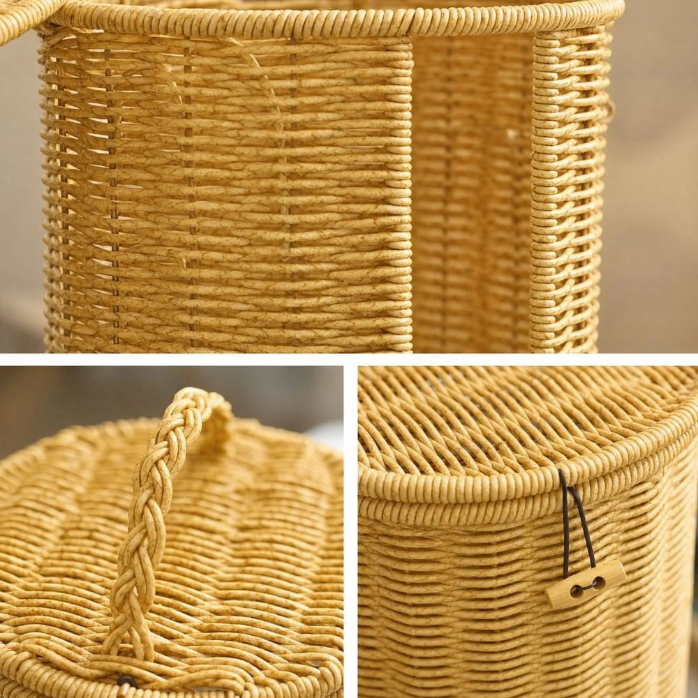Toilet Paper Holder Braided Rope Freestanding Vertical Window