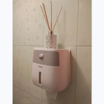Toilet Paper Holder Wall-Mounted Waterproof Towel Storage
