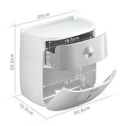 Toilet Paper Holder Wall-Mounted Waterproof Towel Storage