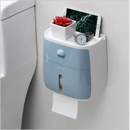 Toilet Paper Holder Wall-Mounted Waterproof Towel Storage